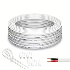 70 ft 20 AWG Flat Duplex Wire with Tinned Copper Conductors