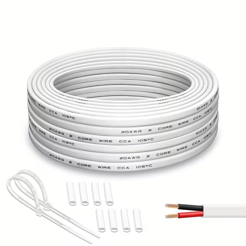 70 ft 20 AWG Flat Duplex Wire with Tinned Copper Conductors