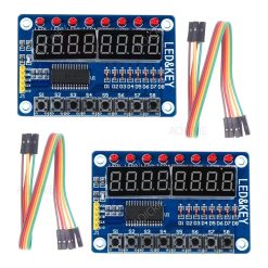 2 Pcs TM1638 8-Bit LED Display and Keypad Module